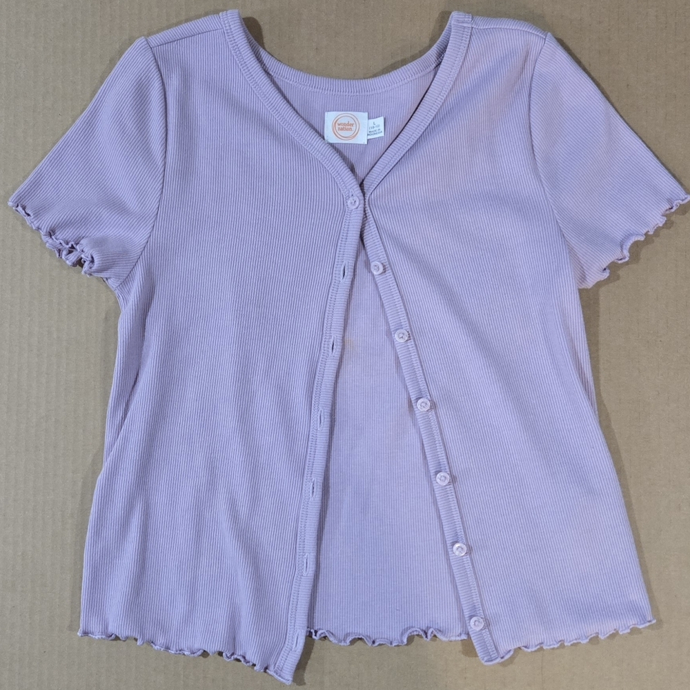Wonder Nation Lavender Ribbed Cardigan